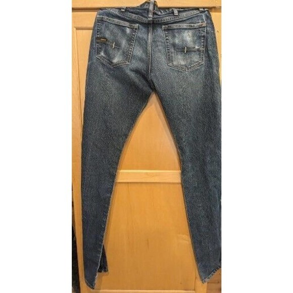 Ariat Jeans Mens 31X36 (30X37 Actual) Blue Denim MS Rebar Jeans Distressed - Picture 2 of 8